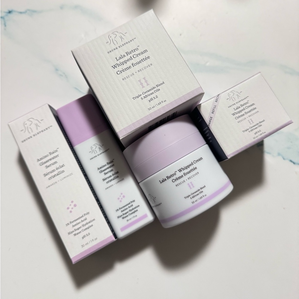 Drunk Elephant Skincare Collection Lala retro, Amino Rain serum plus refill